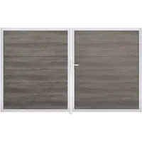 GROEN & JANSSEN Doppeltor GroJa BasicLine links vormontiert ohne Pfosten Rahmen Aluminium 300 x 180 cm Monument Oak