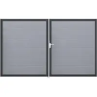 GROEN & JANSSEN Doppeltor GroJa BasicLine links vormontiert ohne Pfosten Rahmen anthrazit 300 x 180 cm silbergrau