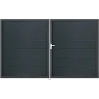 GROEN & JANSSEN Doppeltor GroJa BasicLine links vormontiert ohne Pfosten Rahmen anthrazit 300 x 180 cm anthrazit