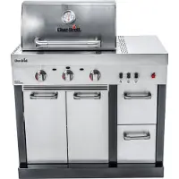 Char-Broil Gasgrill Ultimate 3200 3 Brenner Edelstahl inkl. Ablage, Deckelthermometer, Fettauffangschale, Seitenablage, Warmhalterost, Grillrost