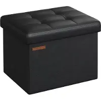 Songmics Klappbarer Sitzbank mit Stauraum 41 cm tintenschwarz LSF100B01
