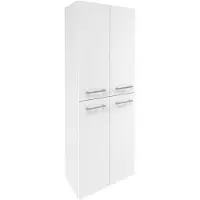 Fackelmann Verona Hängender Doppel Hochschrank Premium Badmöbel Germany Weiß-Hochglanz 60 x 162 x 31,8 cm Eleganz trifft auf großzügigen Stauraum
