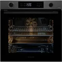 Samsung DualCook Einbaubackofen, 76 ℓ, A+*, Pyrolyse, Schwarzer Edelstahl, Serie 4, Groß, Elektrischer Ofen, 76 l, 3950 W, 76 l, 1600 W