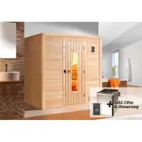 Weka Premium Massivholz-Sauna BERGEN Gr. 1 Sparset 7,5 kW BioS inkl. digitaler Steuerung x B x T x H x 196 x 145 x 205