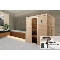 Weka Sauna "Kemi" Set, 7,5 kW Bio-Ofen mit digitaler Steuerung