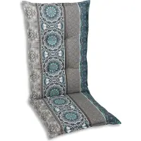 GO-DE Textil, Sessel-Auflage mittel, Ornamentstreifen blau grau, 20331-25