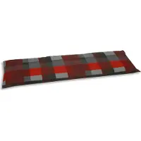 GO-DE Textil, Bank-Auflage 115cm, Karo rot grau, 20303-11