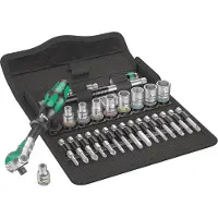 Wera 8100 Sa 7 Zyklop Metall-ratschensatz Mit Vierkantdurchsteckung