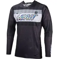 Leatt Moto 5.5 UltraWeld V24 Graphite Schwarz Grau Weiß Motocross Jersey Größe L