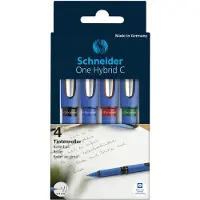 Schneider Tintenroller One Hybrid C, farbsortiert im 4er Etui