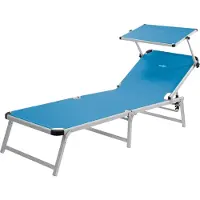 Brunner Marbella Sonnenliege mit verstellbarem Sonnenschutzdach hellblau