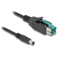 DeLOCK PoweredUSB Kabel Stecker 12 V zu DC 5,5 x 2,5 mm Stecker 3 m, USB, DC 5.5, 3 m, Schwarz