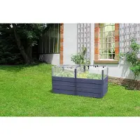 Garantia Hochbeet klassisch Ergo Quadro Turbo Plus 2 L 80 inkl. Flora-Wassersparsystem 160 x 80 x 80 cm stone