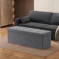 Songmics Sitzhocker mit Stauraum, Sitzbank, 38 x 110 x 38 cm LSFB35277G01
