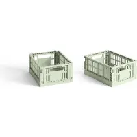 HAY - 2er-Set Colour Crate Mini Aufbewahrungsboxen (Mintgrün)