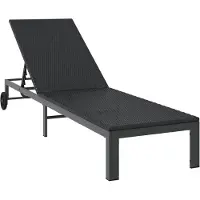 vidaXL Sonnenliege Poly-Rattan Schwarz