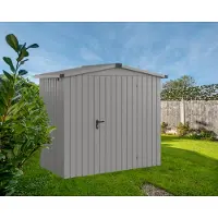 Hörmann Ecostar, Metall-Gerätehaus "Euroline Trend" mit Satteldach ESD 3, graualuminium, 214 x 118 cm, 1-flüglige Tür