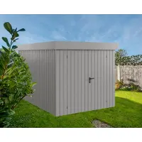 Hörmann Ecostar, Metall-Gerätehaus "Euroline Trend" mit Flachdach EFD 7, graualuminium, 214 x 310 cm, 2-flüglige Tür