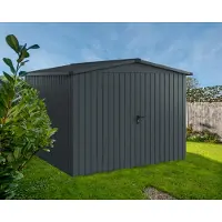 Hörmann Ecostar, Metall-Gerätehaus "Euroline Trend" mit Satteldach ESD 10, anthrazitgrau, 262 x 262 cm, 2-flüglige Tür