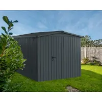 Hörmann Ecostar, Metall-Gerätehaus "Euroline Trend" mit Satteldach ESD 6, anthrazitgrau, 214 x 262 cm, 1-flüglige Tür