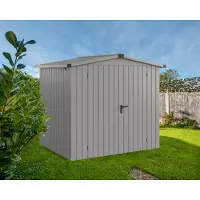 Hörmann Ecostar, Metall-Gerätehaus "Euroline Trend" mit Satteldach ESD 4, graualuminium, 214 x 166 cm, 2-flüglige Tür