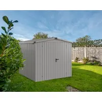 Hörmann Ecostar, Metall-Gerätehaus "Euroline Trend" mit Satteldach ESD 5, graualuminium, 214 x 214 cm, 2-flüglige Tür