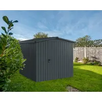 Hörmann Ecostar, Metall-Gerätehaus "Euroline Trend" mit Satteldach ESD 5, anthrazitgrau, 214 x 214 cm, 1-flüglige Tür