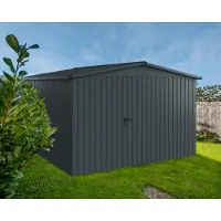 Hörmann Ecostar, Metall-Gerätehaus "Euroline Trend" mit Satteldach ESD 14, anthrazitgrau, 310 x 310 cm, 1-flüglige Tür