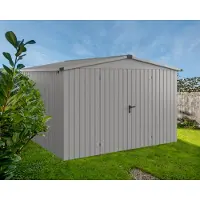 Hörmann Ecostar, Metall-Gerätehaus "Euroline Trend" mit Satteldach ESD 14, graualuminium, 310 x 310 cm, 2-flüglige Tür