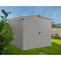 Hörmann Ecostar, Metall-Gerätehaus "Euroline Trend" mit Satteldach ESD 6, graualuminium, 214 x 262 cm, 2-flüglige Tür
