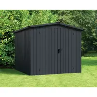 Hörmann Ecostar, Metall-Gerätehaus "Euroline Trend" mit Satteldach ESD 6, anthrazitgrau, 214 x 262 cm, 2-flüglige Tür