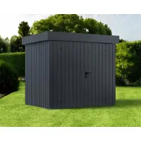 Hörmann Ecostar, Metall-Gerätehaus "Euroline Trend" mit Flachdach EFD 4, anthrazitgrau, 214 x 166 cm, 2-flüglige Tür