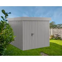 Hörmann Ecostar, Metall-Gerätehaus "Euroline Trend" mit Flachdach EFD 6, graualuminium, 214 x 262 cm, 1-flüglige Tür