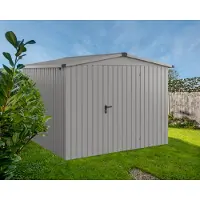 Hörmann Ecostar, Metall-Gerätehaus "Euroline Trend" mit Satteldach ESD 10, graualuminium, 262 x 262 cm, 1-flüglige Tür
