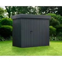 Hörmann Ecostar, Metall-Gerätehaus "Euroline Trend" mit Flachdach EFD 4, anthrazitgrau, 214 x 166 cm, 1-flüglige Tür