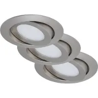 Briloner 3er Set LED Einbauleuchte, Ø 10,6 cm, 4,8 W, Matt-Nickel, Leuchten