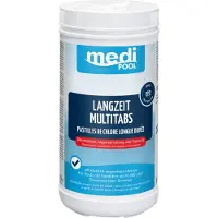 MediPOOL Langzeit-Multi Tabs 200 g, Multifunktionstabletten, Chlortabletten, Dauerchlorung, Flockmittel, Poolreinigung Inhalt:1 kg