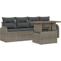 vidaXL Garten-Sofa-Set 5 Stk. Grau