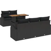 vidaXL Garten-Sofa-Set 6 Stk. Schwarz