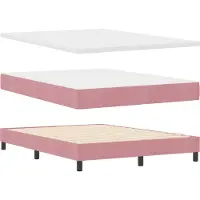 vidaXL Boxspringbett mit Kopfteil Rosa 200 x 160 cm Samt