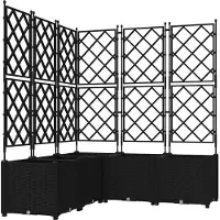 vidaXL Garten-Pflanzgefäß 5 pcs Schwarz 120 x 120 x 143 cm Kunststoff