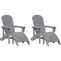 vidaXL Gartenstuhl 2 Stk. Hellgrau Polyethylen