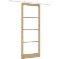 vidaXL Schiebetür ORKDAL Natur 93 x 232 cm Massivholz Kiefer und Glas