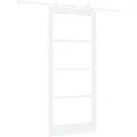 vidaXL Schiebetür ORKDAL Weiß 93 x 211 cm Massivholz Kiefer und Glas