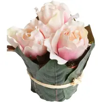 Botanic-Haus Kunstblume "Rosenarrangement groß mit Blättern umwickelt"