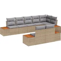 vidaXL Gartensofa-set 8 stk. 8-Sitzanzahl Beige und Hellgrau