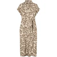 Apricot Druckkleid "Midikleid" mit Stoffgürtel, 2 tlg. mit Blattprint