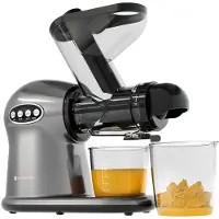 Kitchenbrothers Slowjuicer XL - Entsafter - Gemüse- und Obstpresse - 43 mm und 70 mm Einfüllöffnung - 500 ml - Grau