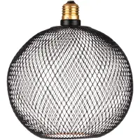 Segula LED Floating Cage schwarz G180 E27 5W 2.200 K dimmbar LED,, schwarz, Metall, E27 LED Lampe