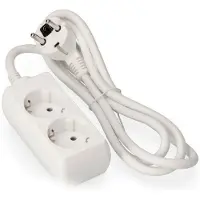 EDM 2 Steckdosen Mehrfachsteckdose 3 M Weiß One Size / EU Plug Weiß One Size